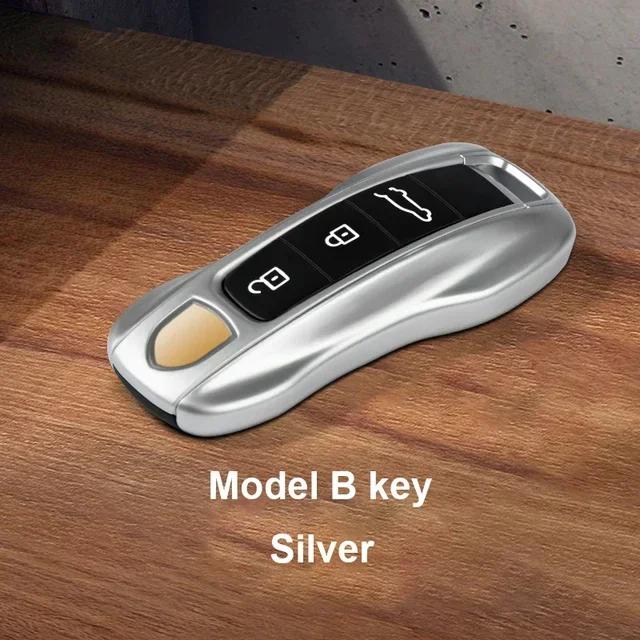 AABKV1 Solid Color ABS Car Key Case Cover Accessories For Porsche Panamera 2017 Cayenne 2018 2019 911 2020 2021 2022 2023 2024 Taycan