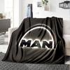 Man Logo Flannel Blanket Super Soft Warm Cozy Blanket for Sofa Bed Office Travel All‑Season Home Decor Gift