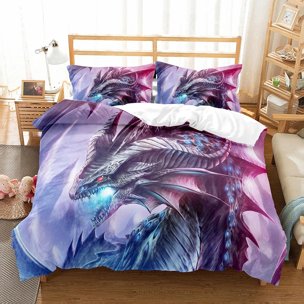 Comforter Cartoon Dragon Fly Dragon Wild Animal Comforter For Kids Boys Men Bedding Set Lightweight Soft