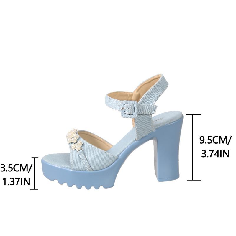 

Модные джинсовые синие женские босоножки на высоком каблуке с бантом, модные женские туфли на массивной платформе, летние, сексуальные, для вечеринки, платья, с открытым носком, сандалии для женщин 42 небесно-голубой