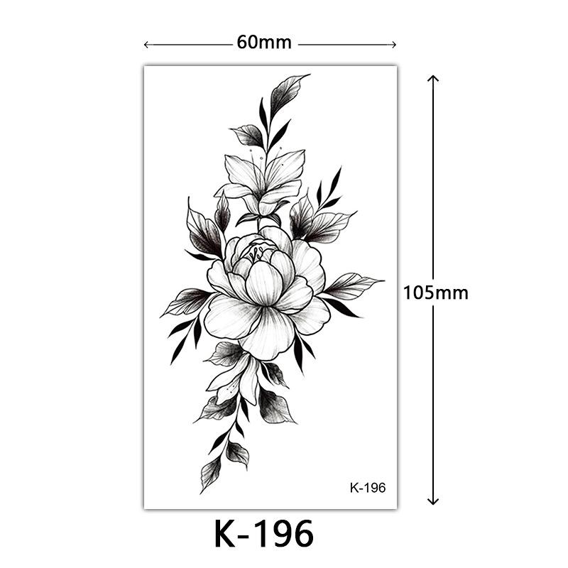 

Маленькие свежие водонепроницаемые наклейки для татуировок: Английские буквы, цветы и эскизы бабочек 60*105mm