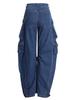 Autumn 2025 Women's High-Waisted Wide-Leg Jeans with Large Pockets and Casual Style