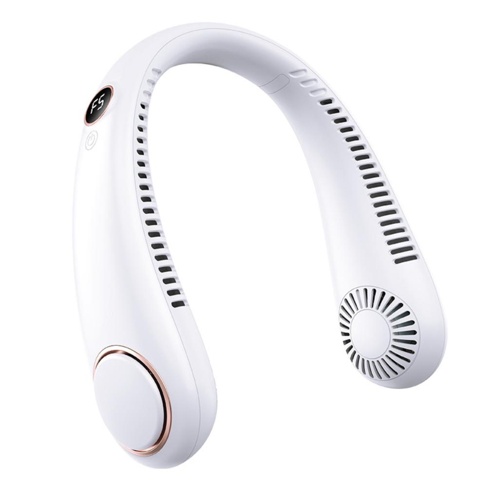 Portable Rechargeable Neck Fan Better Then Table or Hand Fans, Smart Mini Hand Free 5 High Speed Fan with Rotatable Head