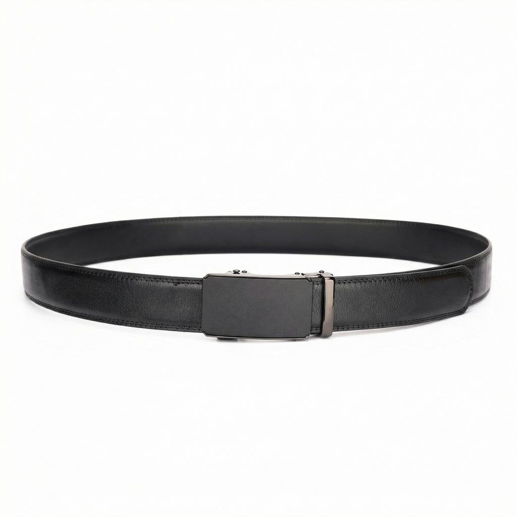 Men'S Belt Cowhide Automatic Buckle Casual High-End Leather Belt Middle-Aged And Young Business New Versatile Belt