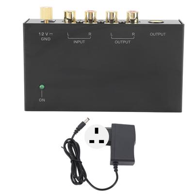 Phono Preamplifier AC Metal 100‑240V Sound Record Player Preamplifier for Turntables Vinyl Record Players
