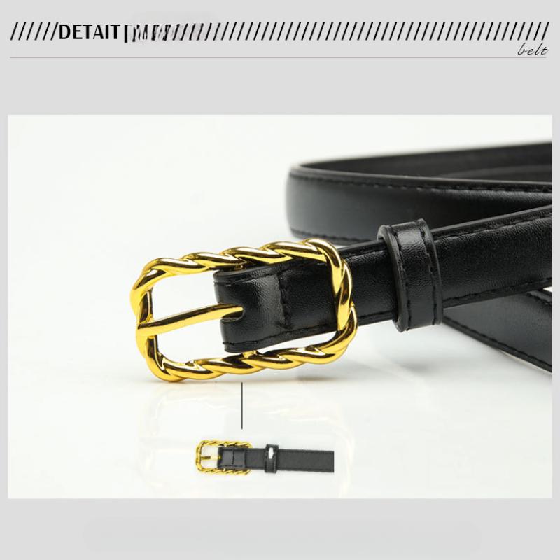 Women's Belt Fashion Pin Buckle Thin Belt Luxury Soft Belt Women with Cargo Pants Jeans PU Leather Belt for Women Daily Necessity