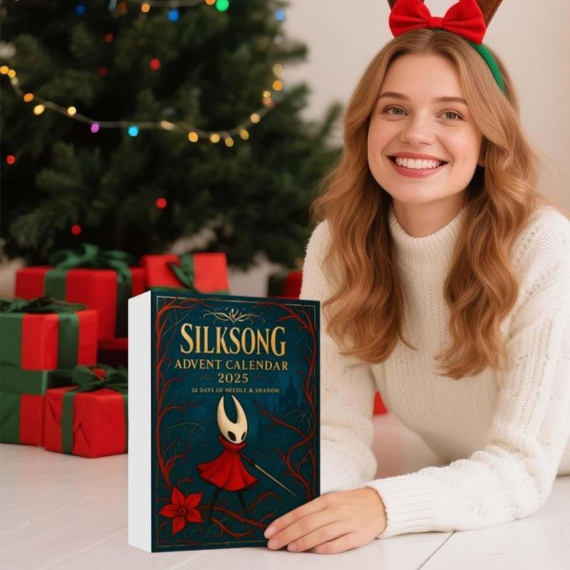 Hollow Knight Silksong Advent Calendar 2025, 24 Days Christmas Countdown, 2D Flat Acrylic Hanging Decor for Christmas Tree, for Game Lover