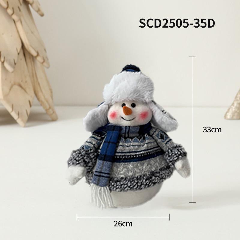 HOMZY Christmas Snowman Doll Plush Toy Stuffed Snowman Figurine Xmas Ornaments for Home Decorations Tabletop Centerpieces