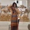 Thick Stripe Pashmina Shawl Scarf Woman Winter Warmer Scarves Lady Fashion Long Wraps Plaid Printed Muffler Soft Shawl