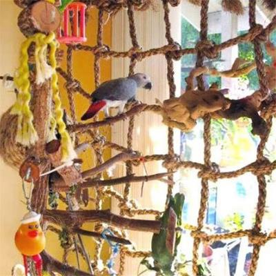 Woven Linen Rope Parrot Climbing Net Khaki Bird Hammock Bird Toy Swing Parrot Climbing