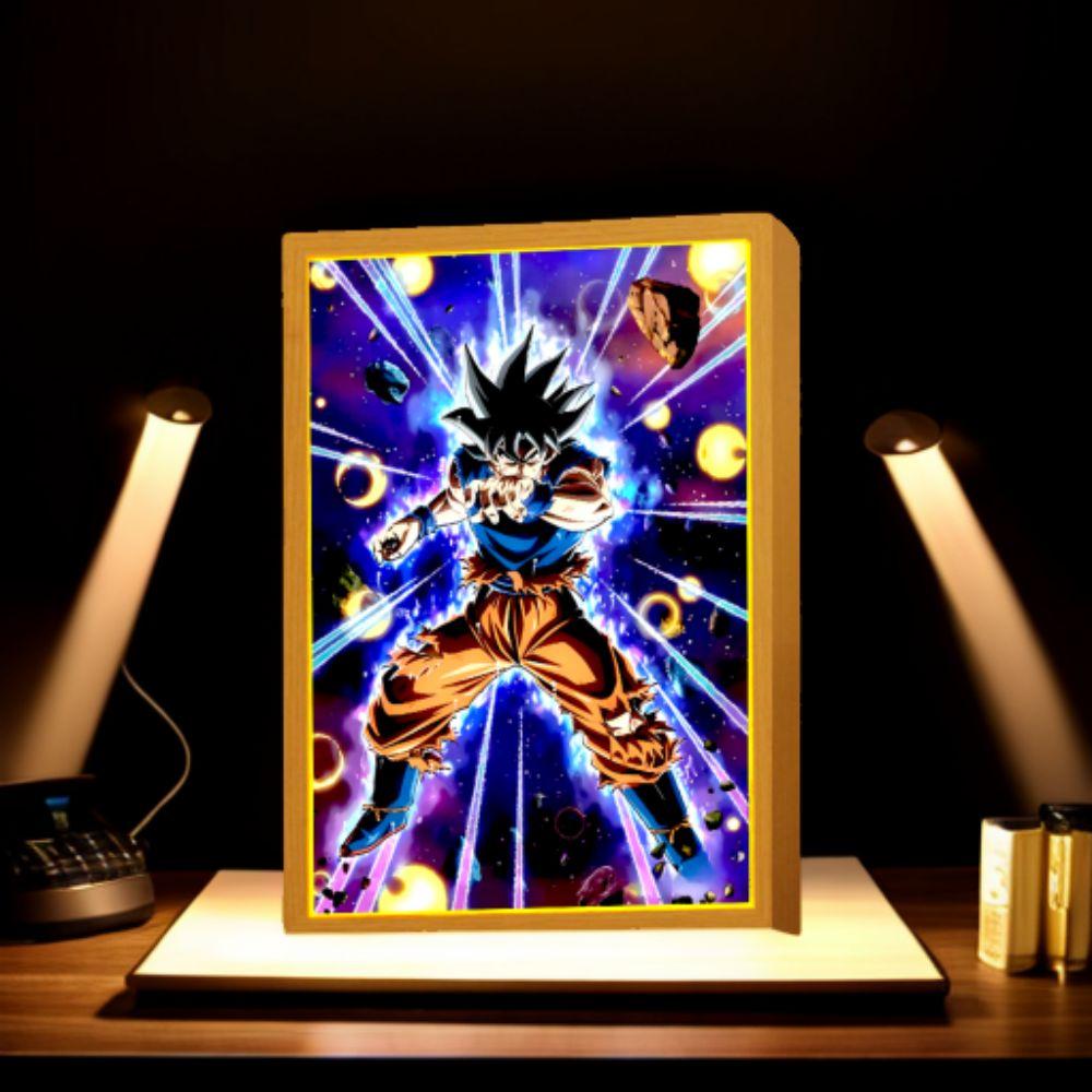 Anime Figure Dragon Ball Light Painting Photo Frame Goku Vegeta Led Night Birthday Bedroom Decor Original Gifts Moon Lamp Round Sensory Compression