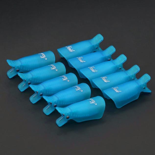 10PC Plastic   Cap Clip UV Gel Polish Remover Wrap Tool