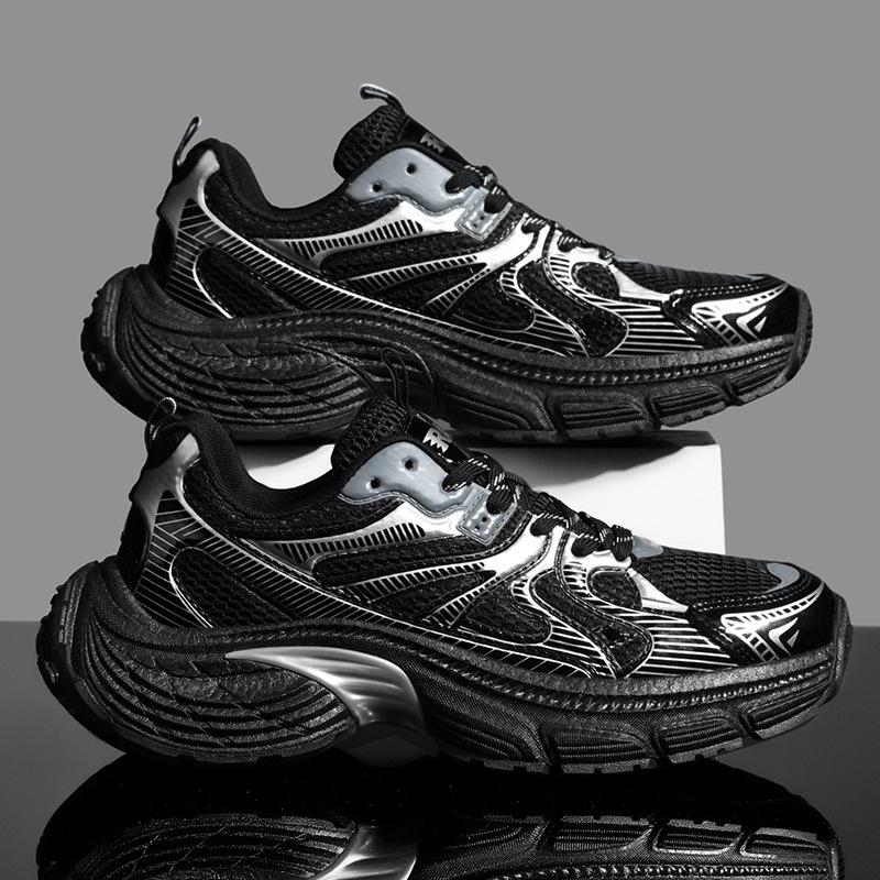 Silver Fashion Dad Shoes Women's New Platform Casual Sports Shoes Student Mesh Breathable Running Shoes