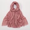 Fashion Cotton Viscose Scarf Wrinkle Plaid Pom Pom Fringe Shawls and Wraps Autumn Echarpe Pashmina Bufanda Muslim Sjaal 180*70Cm