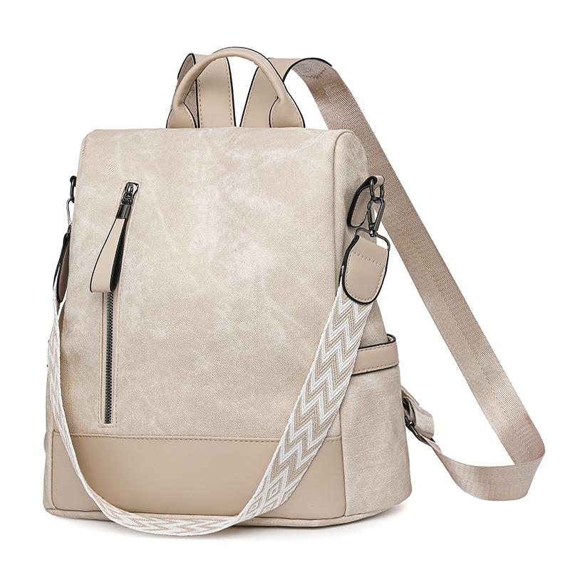 Plecak Damski Plecak o Dużej Pojemności z Miękkiej Skóry