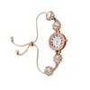 Luxurious Quartz Watch Women's Style Free Adjustments Bracelet Large Diamond Elegance Fashionable Timepiece Ladies Wristwatch