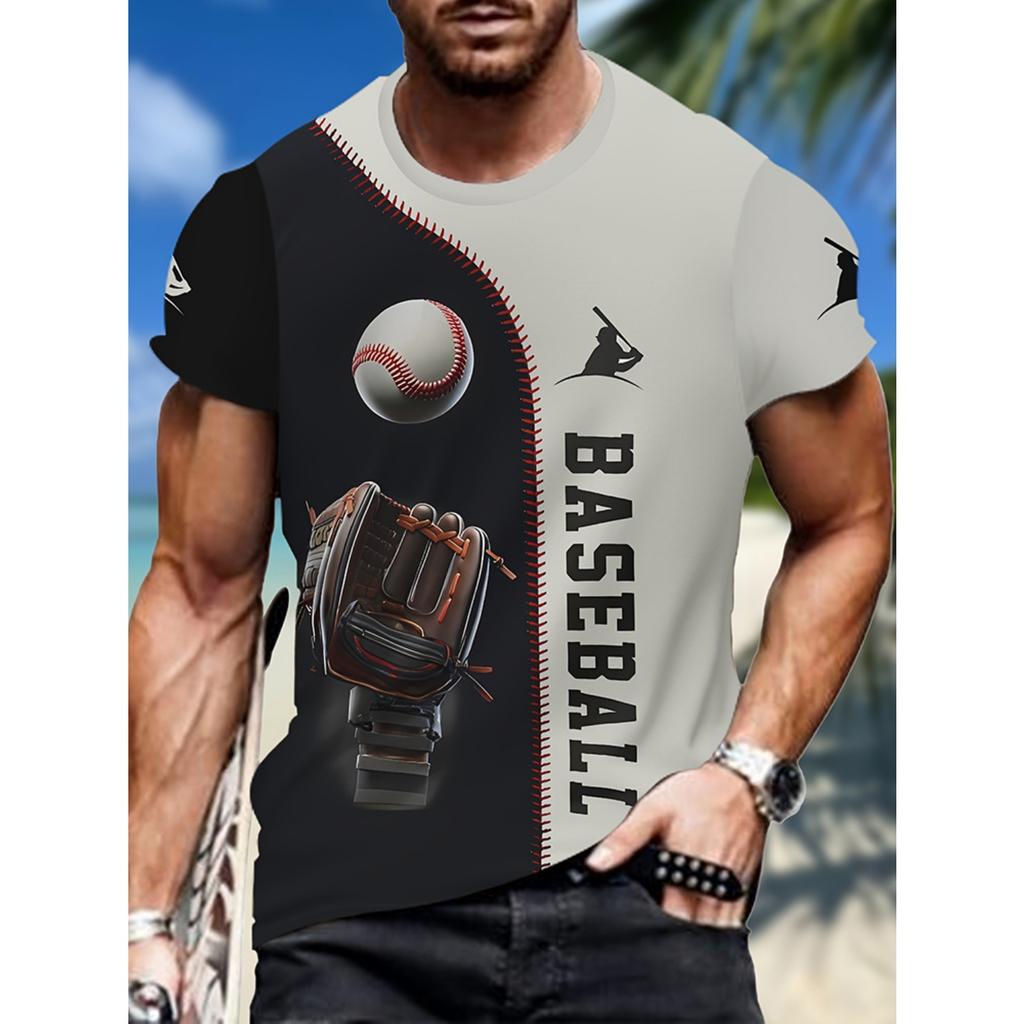 Hawaiian Men's Crew-neck T-shirt Summer Outdoor Vacation Men's Casual Short-sleeved Top Beach Party  Daily Fashion T-shirt