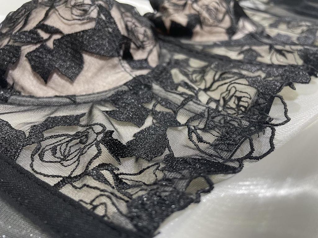 Rose Embroidered Lace Longline Bra Set