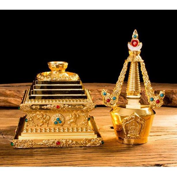 Tongina Buddha Stupa Pagode Statue Figur Zubehör Buddhistisch