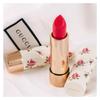 Gucci lipstick Golden Tube Small Floral Lipstick, Colorful Silk Lip Balm, Creamy Moisturizing, Colored Glass Lip #25 Mikaili Red No Gift Box Gift Bag
