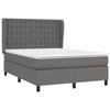 3129031 vidaXL Lit à sommier tapissier avec matelas Gris 140x190 cm Similicuir