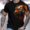 Summer Men's Tiger 3D Printed Pullover Loose Casual Round Neck Short Sleeved Shirt T-Shirts Men’s
