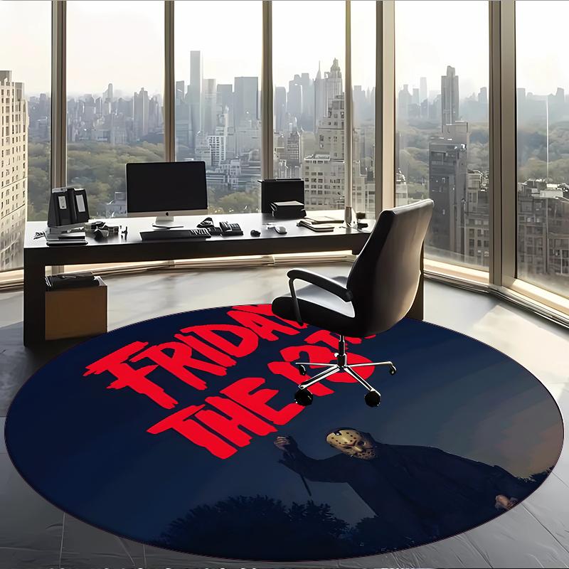 Friday The 13th (1) Round Office Rug Decorative Floor Rug for Office Bedroom Living Room and Home Space