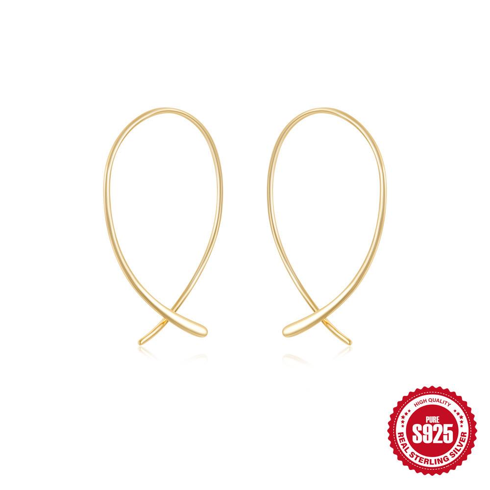 Fashion S925 Sterling Silver Personalized Simple Diamond Chain Fringed Star Moon Women'S Earrings