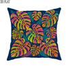 2D Flat 1pc Outdoor Pool Party Summer Vibrant Tropical Throw Pillow Covers Multicolor Navy Blue Pillo
