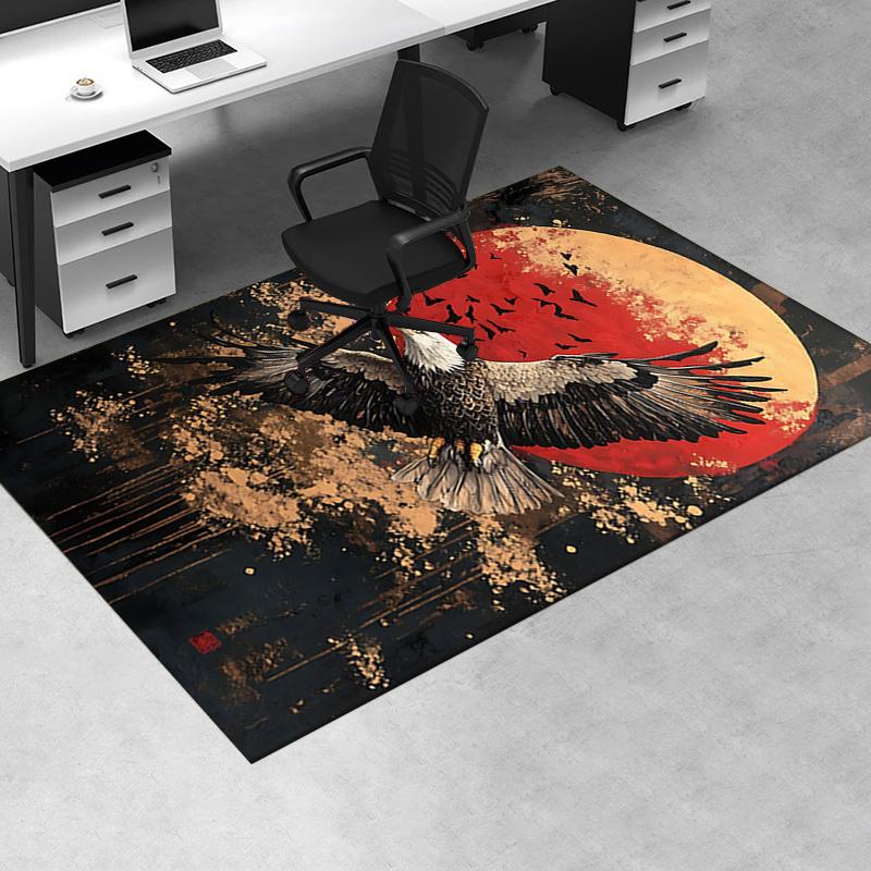 Eagle and Moon Office Chair Mat Large Desk Carpet for Home Decor, Sofa Rug, Gift Idea for Office or Living Room
