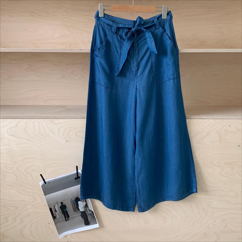 

VITABERRY Women s Tencel Tie-Waist Wide-Leg Pants M