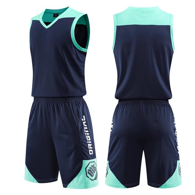 

2025 High Quality Kids Men Basketball Training Jersey Set Blank College Tracksuits Breathable Basketball Jerseys Uniforms 5XL сапфіровий