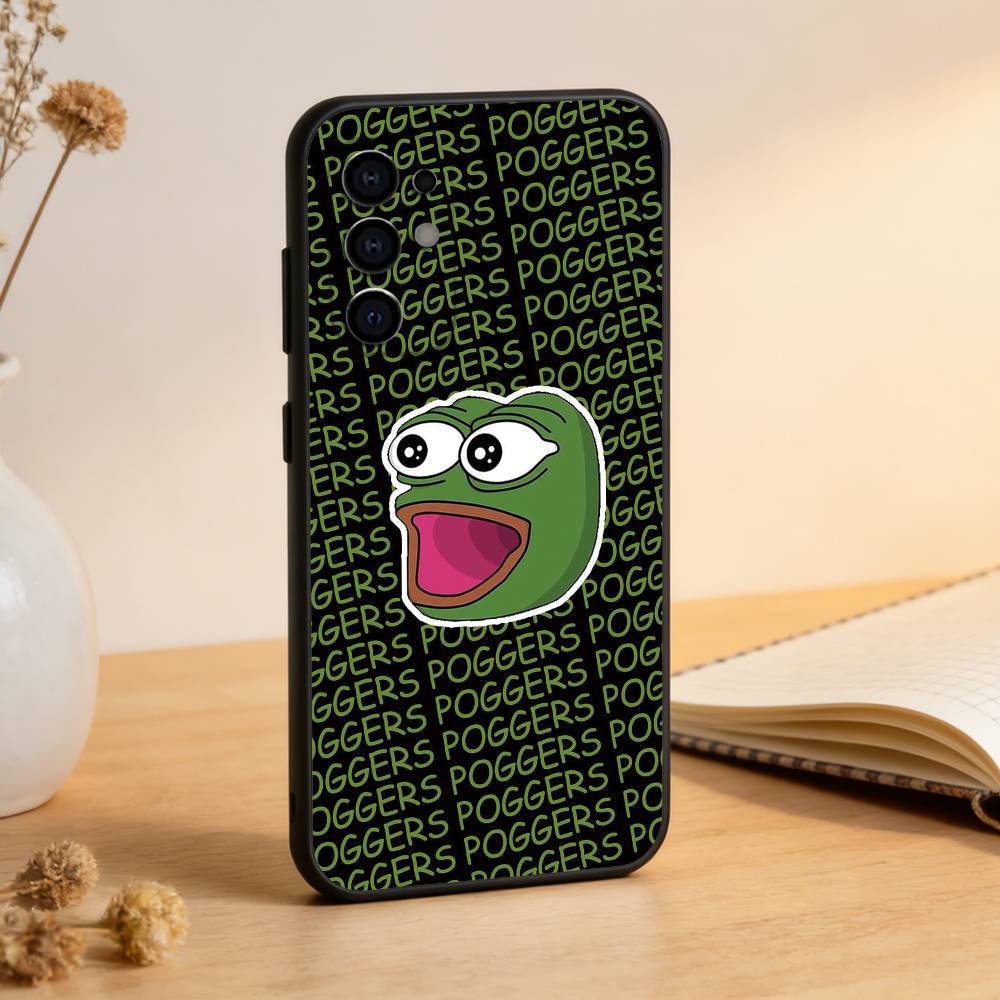 Funny The P-PEPE Frog Phone Case For Samsung S25,S24,S21,S22,S23,S30,Ultra,S20,Plus,Fe,Lite,Note,10,Black Cover