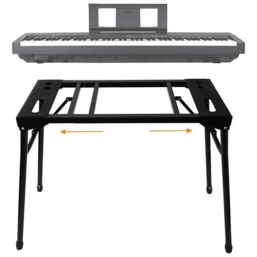 Iimono117 Adjustable Folding Keyboard Stand, Table Type (Width: 73-108cm, Height: 66-90cm), Table Type, Compatible with 61, 76, and 88 Keys, for Digit