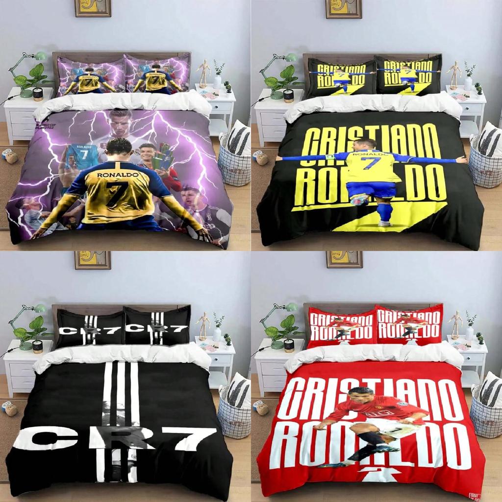 Football Ronaldo Digital 3d Printed Bed Set With Soft Material For Bedroom Use And Gift Idea