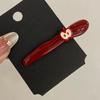 2Pcs Girl Hairpins Three-Dimensional Fruit Design Glossy Resin Texture Fix Broken Hair Slender