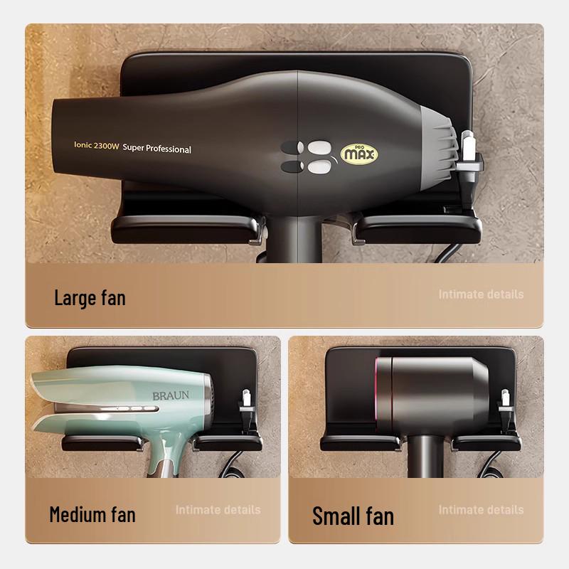Punch-Free Wall-Mounted Hair Dryer Rack for Bathroom - Compatible with Dyson