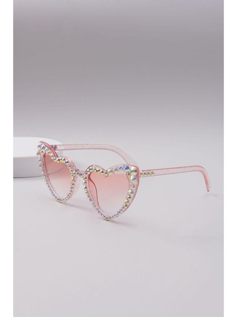 Heart-Shaped Rhinestone Sunglasses: Cute Pointed Diamond Handmade Design for Women