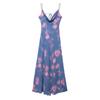Summer European & American Women's Draped Collar Print Camisole Dress