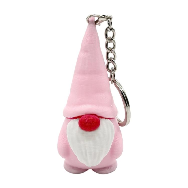 Christmas Keychain PLA Dwarf Ornament Gnome Figurine Pendant Keyring Accessory Festival Key Holder Decoration
