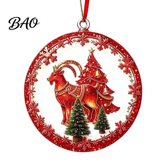 Seasonal Hanging Ornaments for Holidays 2D Flat Acrylic Christmas Ornaments, Decorative Holiday Tree Decorations Lightweight Decor Festivals