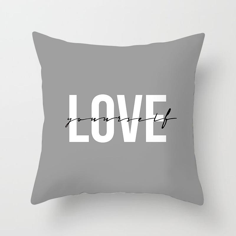 Valentine'S Day Love Pattern Throw Pillow Cover With Short Plush Print Living Room Sofa Decoration Cushion Cover Pillow Covers