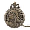 Vintage Ethnic India Elder Men Women Analog Quartz Pocket Watch Necklace Pendant Chain Gift