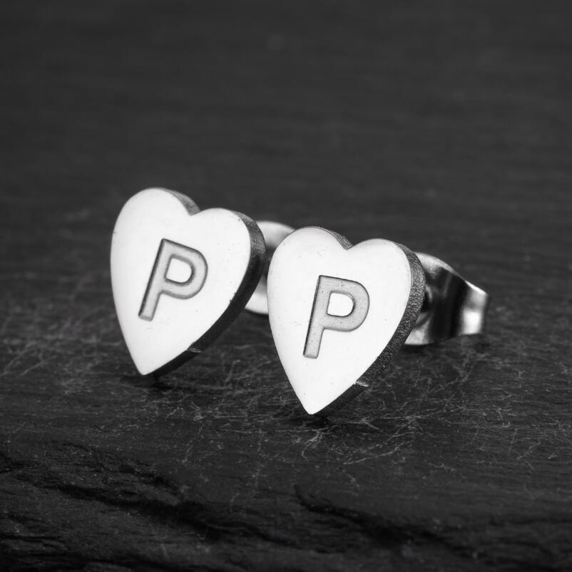 2025 Women's Retro Stainless Steel Alphabet Stud Earrings: Geometric & Simple Design