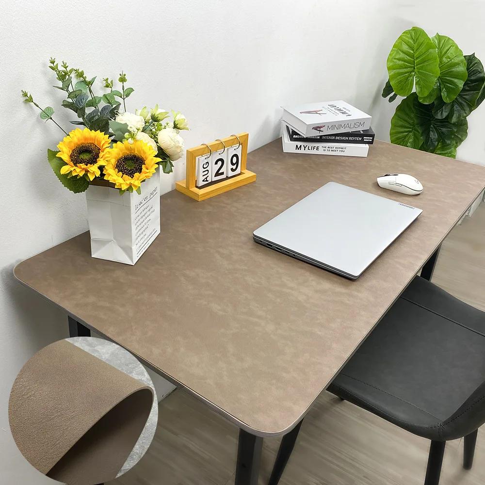 Large PU Leather Placemat Mouse Pad Double-Sided Desk Mat Faux Leather Texture for Office Study Writing Desk