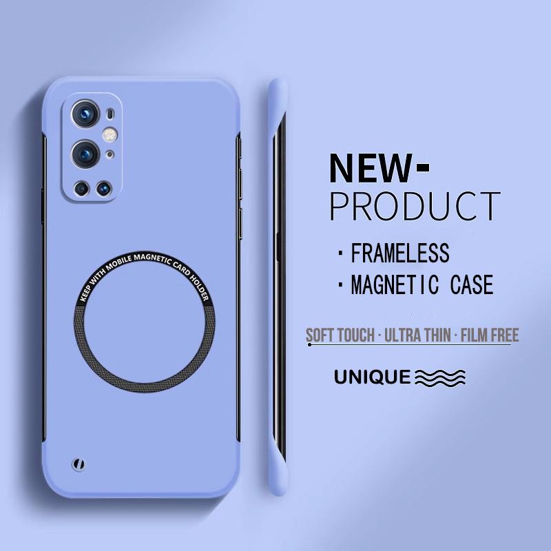 Ultra Thin Hard PC Magnetic Frameless Phone Case For Oneplus 9R 8 9 Pro 8T Protective Matte Color Solid Cover