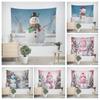 New Year Christmas Cute Snowman Pattern Living Room Bedroom Decorative Tapestry