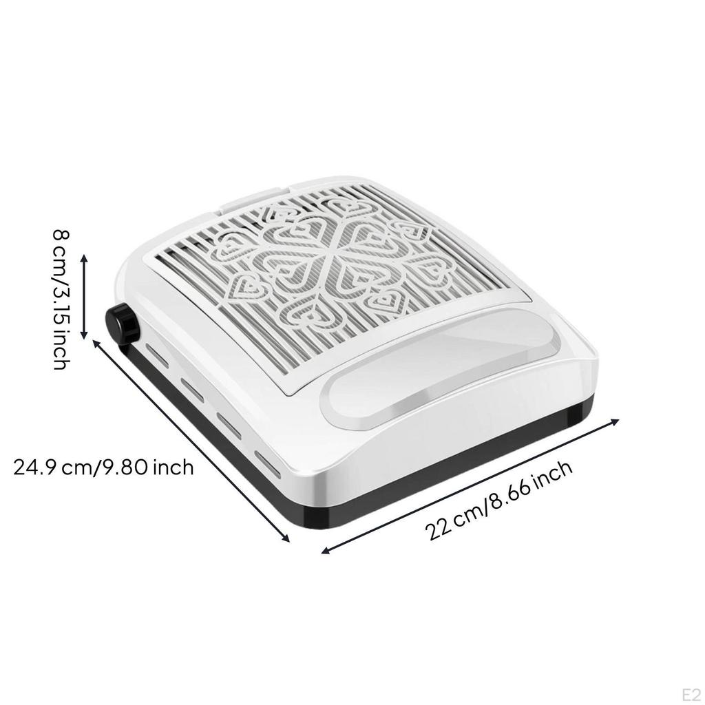 Nail Dust Collector with Hand Rest 100W Desktop Manicure Vacuum for Manicurists,