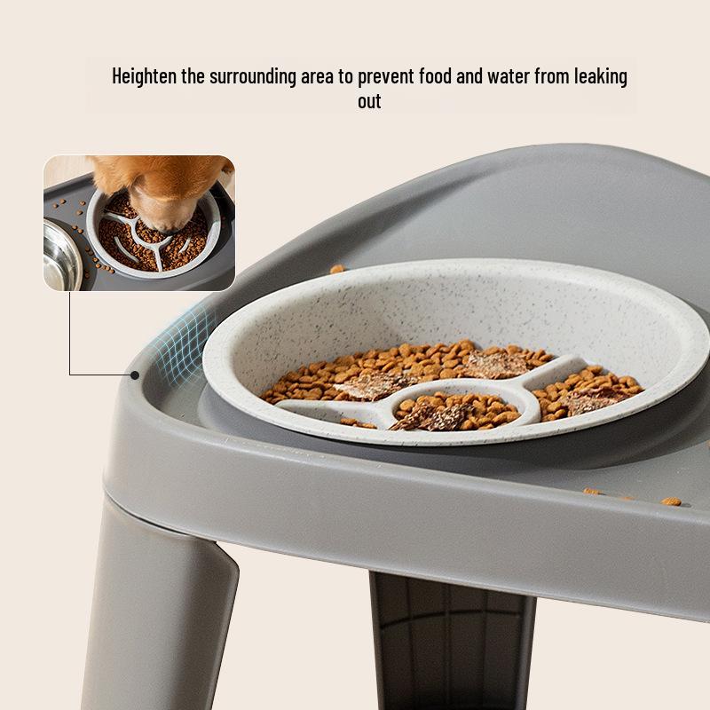 Stainless Steel Elevated Slow Feeder Dog Bowl for Large Breeds