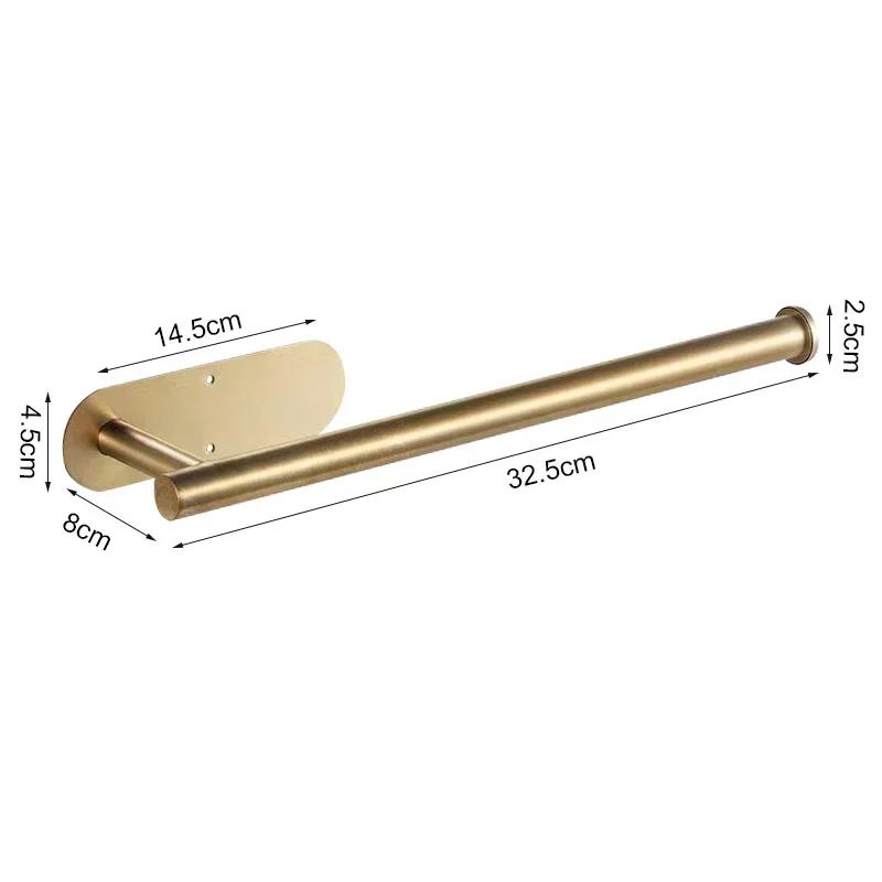 Stainless Steel Bathroom Accessories Paper Towel Holder Holeless Punch Kitchen Tissue Hanger Toilet Extended Storage Rack Items